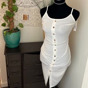 white simple dress.